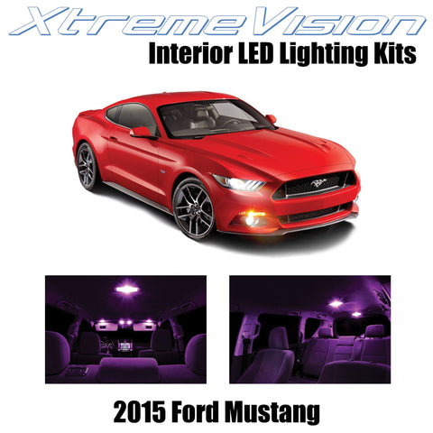 XtremeVision Interior LED for Ford Mustang 2015+ (8 Pieces) Pink Interior LED Ki