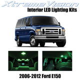 XtremeVision Interior LED for Ford E150 2006-2012 (6 Pieces) Green Interior LED