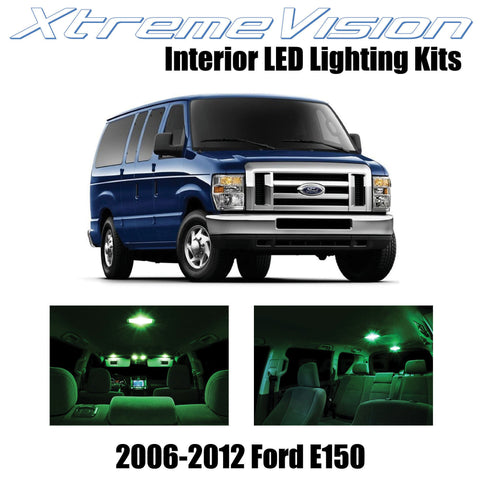 XtremeVision Interior LED for Ford E150 2006-2012 (6 Pieces) Green Interior LED