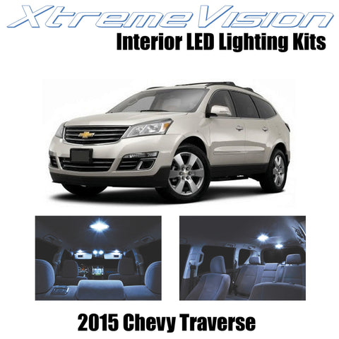XtremeVision Interior LED for Chevy Traverse 2015+ (14 Pieces) Cool White Interi
