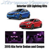 XtremeVision Interior LED for Kia Forte Sedan and Coupe 2015 (8 Pieces) Pink Int