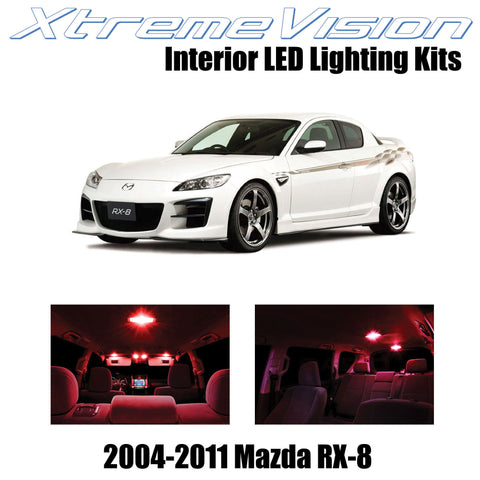 XtremeVision Interior LED for Mazda RX-8 RX8 2004-2014 (5 Pieces) Red Interior L