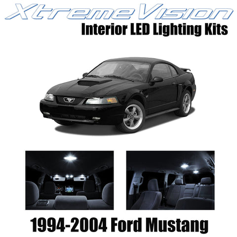 XtremeVision Interior LED for Ford Mustang 1994-2004 (5 Pieces) Pure White Inter