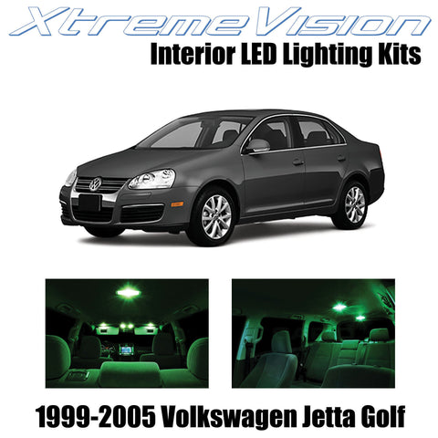 XtremeVision Interior LED for Volkswagen Jetta Golf 1999-2005 (12 Pieces) Green