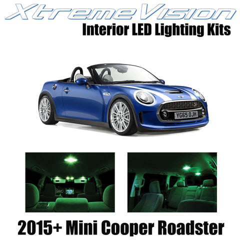 XtremeVision Interior LED for Mini Cooper Roadster 2015+ (10 Pieces) Green Inter