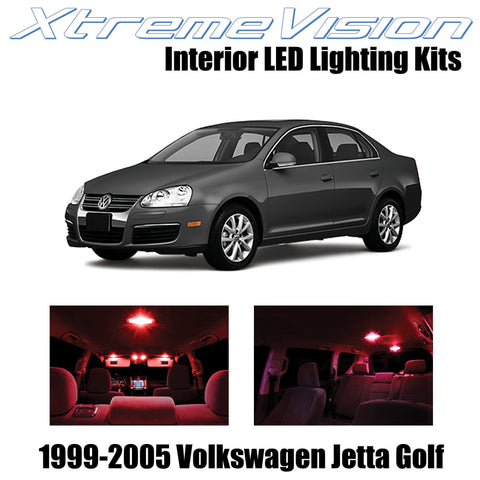 XtremeVision Interior LED for Volkswagen Jetta Golf 1999-2005 (12 Pieces) Red In