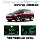 XtremeVision Interior LED for Nissan Murano 2003-2008 (9 Pieces) Green Interior