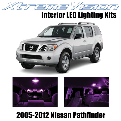XtremeVision Interior LED for Nissan Pathfinder 2005-2012 (10 Pieces) Pink Inter
