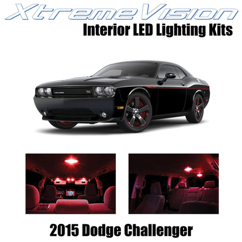 XtremeVision Interior LED for Dodge Challenger 2015+ (9 Pieces) Red Interior LED