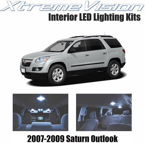 Xtremevision Interior LED for Saturn Outlook 2007-2009 (8 Pieces) Cool White Interior LED Kit + Installation Tool