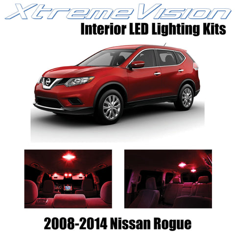XtremeVision Interior LED for Nissan Rogue 2008-2014 (12 Pieces) Red Interior LE