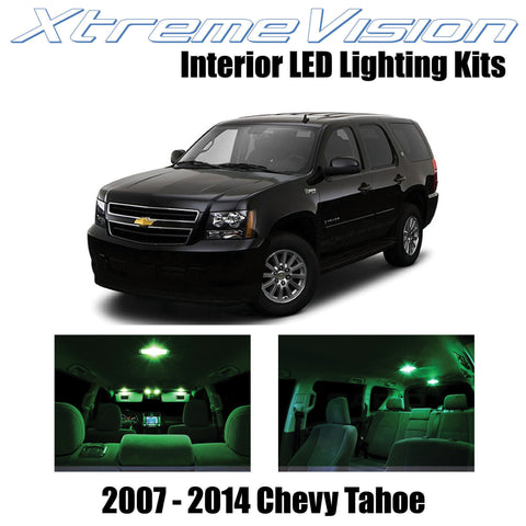 XtremeVision Interior LED for Chevy Tahoe 2007-2014 (12 Pieces) Green Interior L