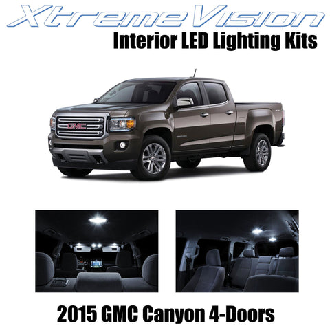 XtremeVision Interior LED for GMC Canyon 4-Door 2015+ (13 Pieces) Pure White Int