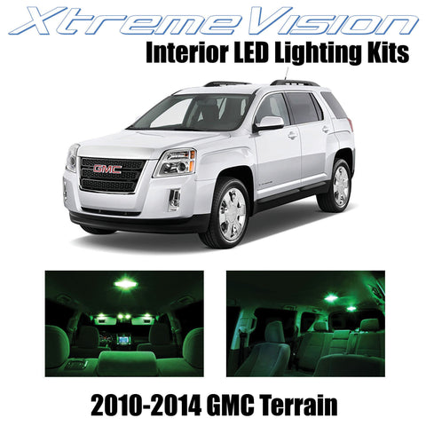 XtremeVision Interior LED for GMC Terrain 2010-2014 (5 Pieces) Green Interior LE