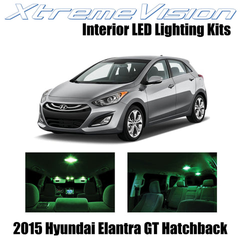 XtremeVision Interior LED for Hyundai Elantra GT Hatchback 2015+ (9 Pieces) Gree