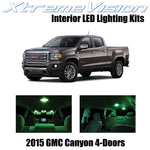 XtremeVision Interior LED for GMC Canyon 4-Door 2015+ (13 Pieces) Green Interior