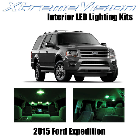 XtremeVision Interior LED for Ford Expedition 2015+ (11 Pieces) Green Interior L