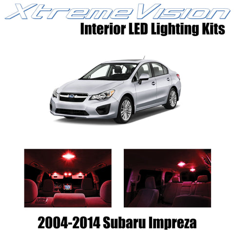 XtremeVision Interior LED for Subaru Impreza 2004-2014 (6 Pieces) Red Interior L