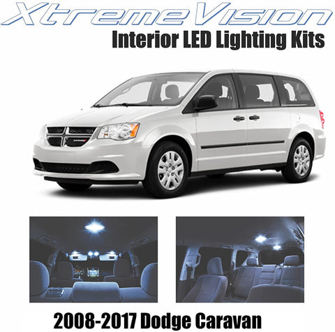 Xtremevision Interior LED for Dodge Grand Caravan 2008-2017 (16 Pieces) Cool White Interior LED Kit + Installation Tool