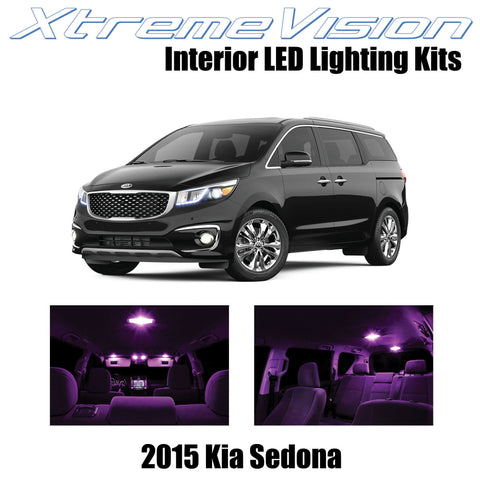 XtremeVision Interior LED for Kia Sedona 2015+ (9 Pieces) Pink Interior LED Kit