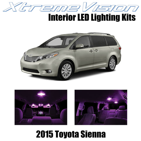 XtremeVision Interior LED for Toyota Sienna 2015+ (13 Pieces) Pink Interior LED