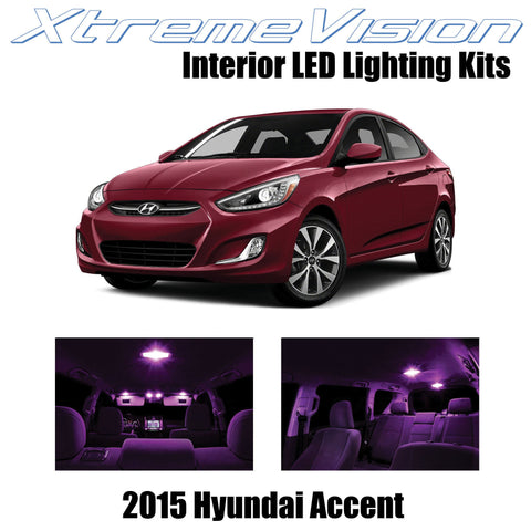 XtremeVision Interior LED for Hyundai Accent 2015+ (6 Pieces) Pink Interior LED