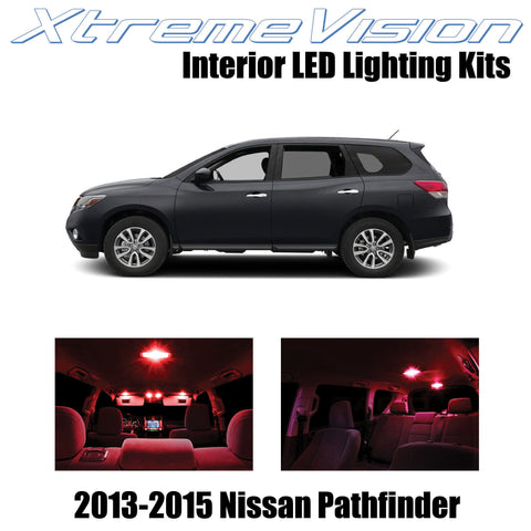 XtremeVision Interior LED for Nissan Pathfinder 2013-2015 (9 Pieces) Red Interio
