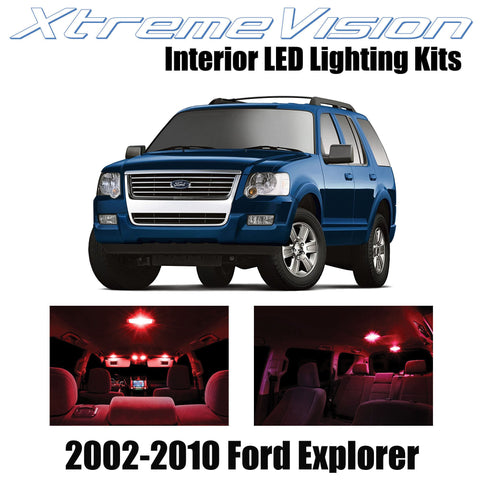 XtremeVision Interior LED for Ford Explorer 2002-2010 (10 Pieces) Red Interior L