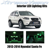 XtremeVision Interior LED for Hyundai Santa Fe 2013-2014 (5 Pieces) Green Interi