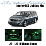XtremeVision Interior LED for Nissan Quest 2011-2015 (8 Pieces) Green Interior L