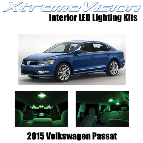 XtremeVision Interior LED for Volkswagen Pasat 2015+ (9 Pieces) Green Interior L