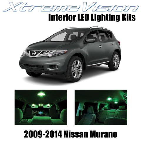 XtremeVision Interior LED for Nissan Murano 2009-2014 (10 Pieces) Green Interior