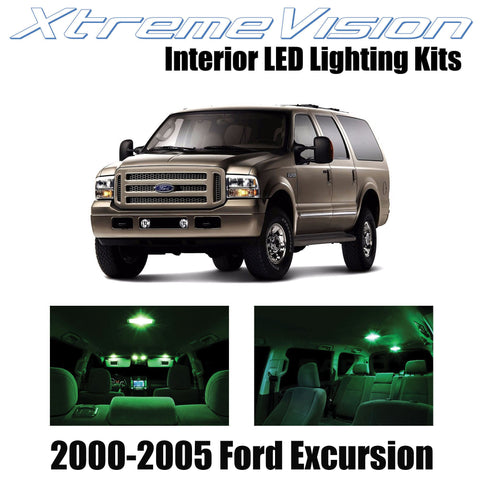 XtremeVision Interior LED for Ford Excursion 2000-2005 (12 Pieces) Green Interio