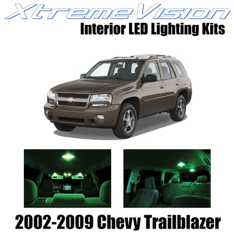 XtremeVision Interior LED for Chevy Trailblazer 2002-2009 (16 Pieces) Green Inte