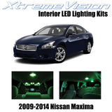 XtremeVision Interior LED for Nissan Maxima 2009-2014 (14 Pieces) Green Interior
