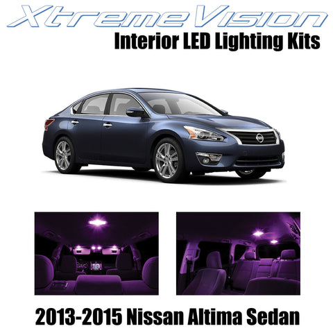XtremeVision Interior LED for Nissan Altima Sedan 2013-2015 (7 Pieces) Pink Inte