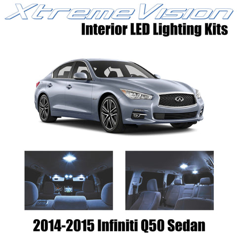 XtremeVision Interior LED for Infiniti Q50 Sedan 2014-2015 (10 Pieces) Cool Whit