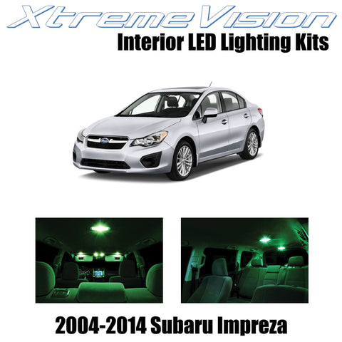 XtremeVision Interior LED for Subaru Impreza 2004-2014 (6 Pieces) Green Interior