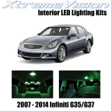 XtremeVision Interior LED for Infiniti G35 G37 Sedan 2007-2014 (10 Pieces) Green