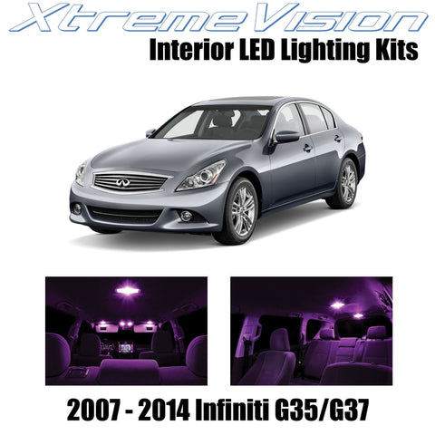 XtremeVision Interior LED for Infiniti G35 G37 Sedan 2007-2014 (10 Pieces) Pink