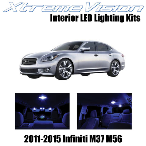 XtremeVision Interior LED for Infiniti M37 M56 2011-2015 (10 Pieces) Blue Interi