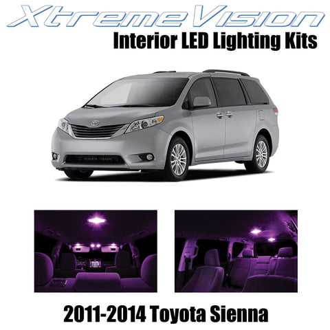 XtremeVision Interior LED for Toyota Sienna 2011-2014 (13 Pieces) Pink Interior