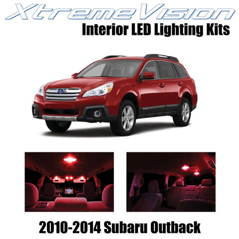 XtremeVision Interior LED for Subaru Outback 2010-2014 (6 Pieces) Red Interior L