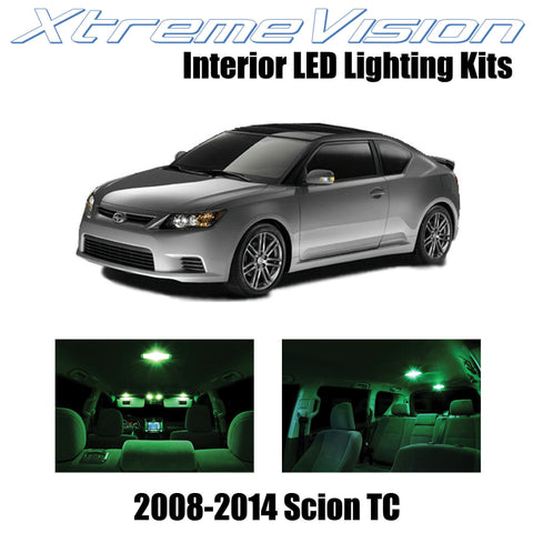 XtremeVision Interior LED for Scion TC 2008-2014 (10 Pieces) Green Interior LED