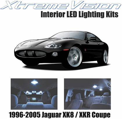Xtremevision Interior LED for Jaguar XK8 / XKR Coupe 1996-2005 (14 Pieces) Cool White Interior LED Kit + Installation Tool