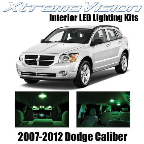 XtremeVision Interior LED for Dodge Caliber 2007-2012 (6 Pieces) Green Interior