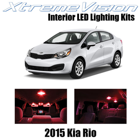 XtremeVision Interior LED for Kia Rio 2015+ (8 Pieces) Red Interior LED Kit  + I