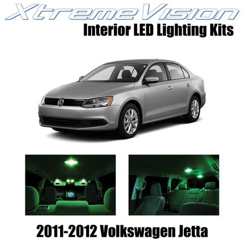 XtremeVision Interior LED for Volkswagen Jetta Golf 2011-2012 (12 Pieces) Green