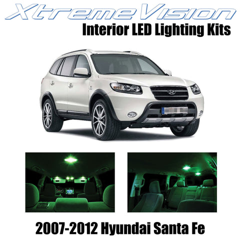 XtremeVision Interior LED for Hyundai Santa Fe 2007-2012 (8 Pieces) Green Interi