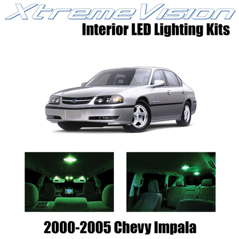 XtremeVision Interior LED for Chevy Impala 2000-2005 (16 Pieces) Green Interior